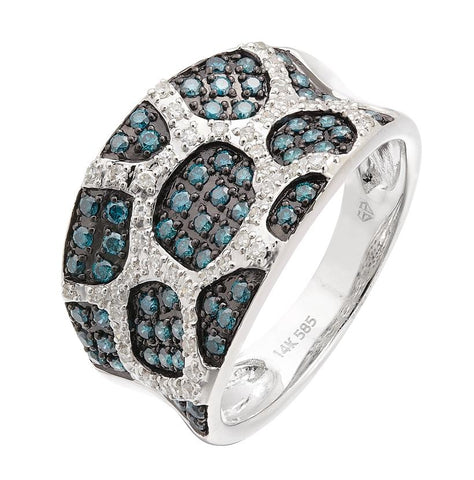 0.59 Ctw Diamond 14k White Gold Womens Diamond Ring