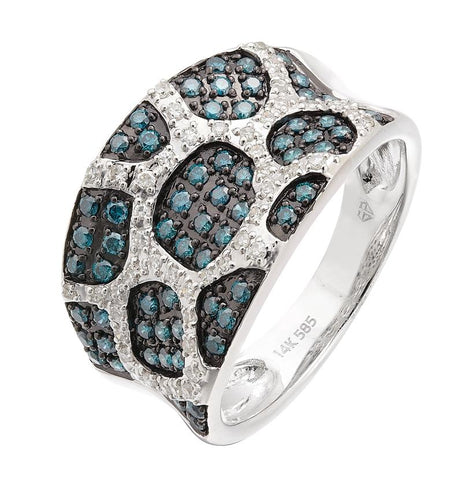 0.62 Ctw Diamond 14k White Gold Round Shape Womens Diamond Ring