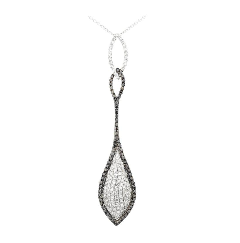 0.68 Ctw Diamond 14k White Gold Round Shape Womens Diamond Necklace Pendant With 16 Inch Chain