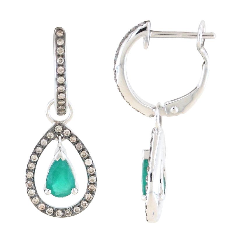 14k White Gold Womens Gemstone Earrings