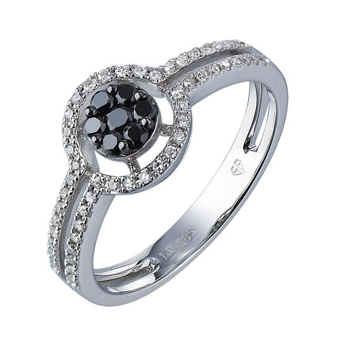 0.27 Ctw Diamond 14k White Gold Round Shape Womens Diamond Ring