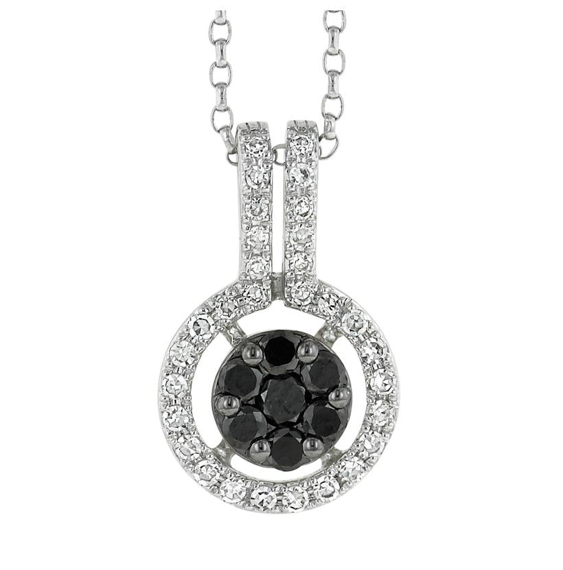 0.23 Ctw Diamond 14k White Gold Womens Diamond Necklace Pendant With 16 Inch Chain