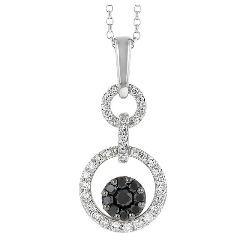 0.31 Ctw Diamond 14k White Gold Round Shape Womens Diamond Necklace Pendant With 16 Inch Chain