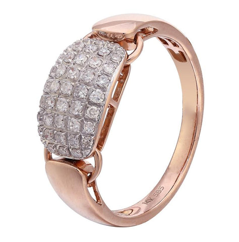 0.29 Ctw Diamond 14k Rose Gold Round Shape Womens Diamond Ring