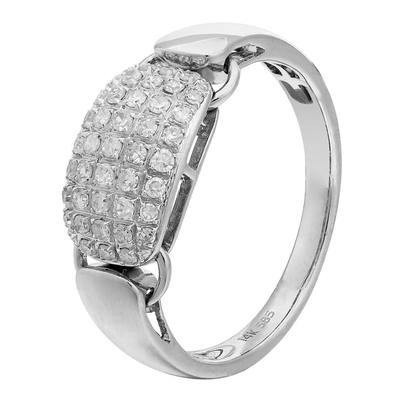 0.29 Ctw Diamond 14k White Gold Round Shape Womens Diamond Ring