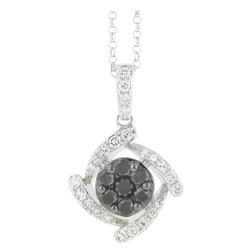 0.36 Ctw Diamond 14k White Gold Round Shape Womens Diamond Necklace Pendant With 16 Inch Chain