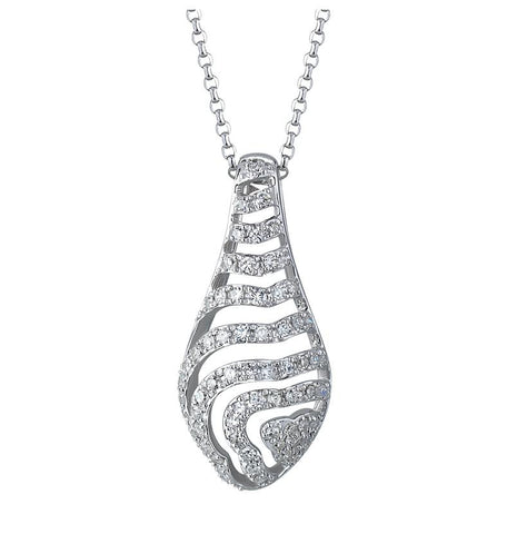 0.22 Ctw Diamond 14k White Gold Womens Diamond Necklace Pendant With 16 Inch Chain