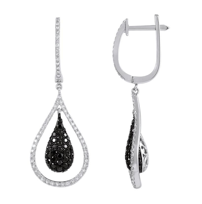 1.15 Ctw Diamond 14k White Gold Womens Diamond Earrings