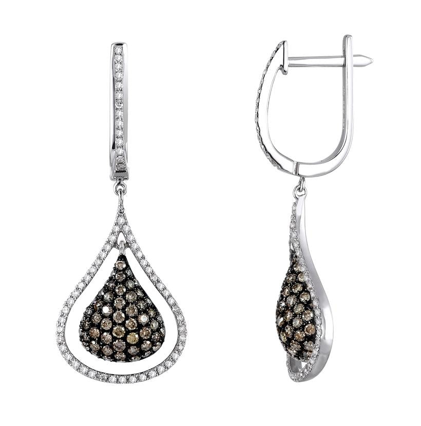 1.31 Ctw Diamond 14k White Gold Round Shape Womens Diamond Earrings