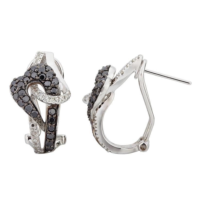 0.94 Ctw Diamond 14k White Gold Womens Diamond Earrings