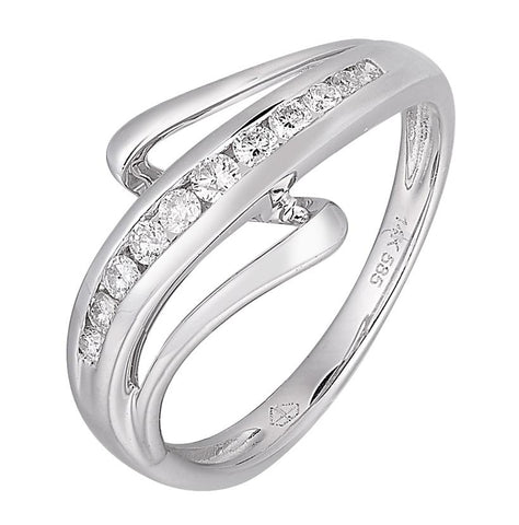 0.22 Ctw Diamond 14k White Gold Round Shape Womens Diamond Ring