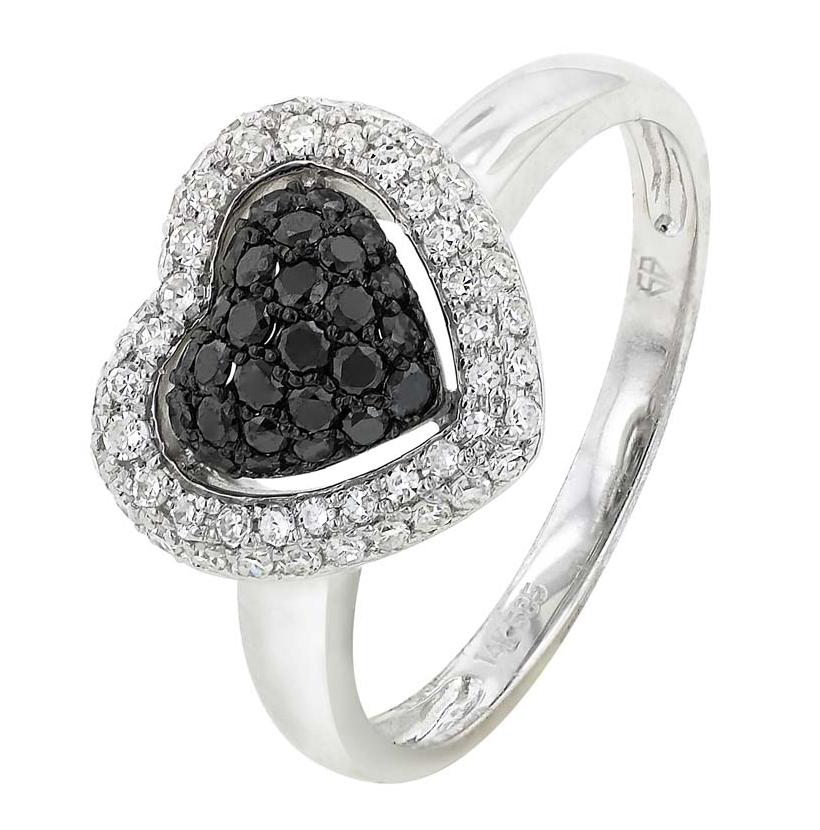 0.53 Ctw Diamond 14k White Gold Round Shape Womens Diamond Ring
