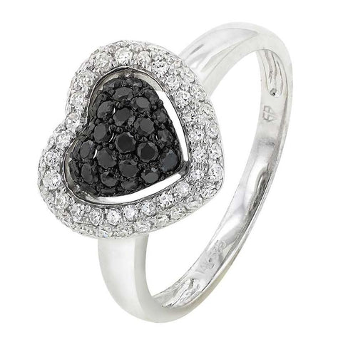 0.53 Ctw Diamond 14k White Gold Round Shape Womens Diamond Ring