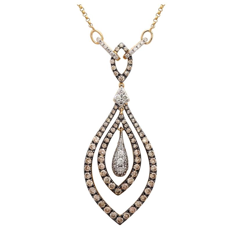 1.42 Ctw Diamond 14k Yellow Gold Womens Diamond Necklace Pendant With 16 Inch Chain