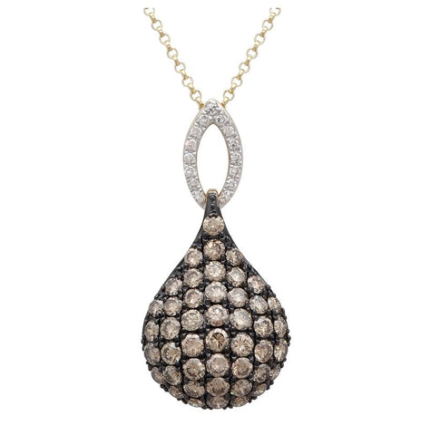 1.16 Ctw Diamond 14k Yellow Gold Round Shape Womens Diamond Necklace Pendant With 16 Inch Chain