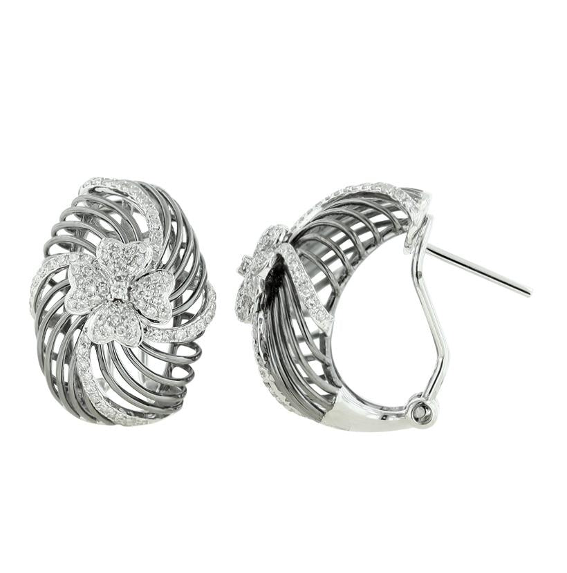 0.67 Ctw Diamond 14k White Gold Round Shape Womens Diamond Earrings