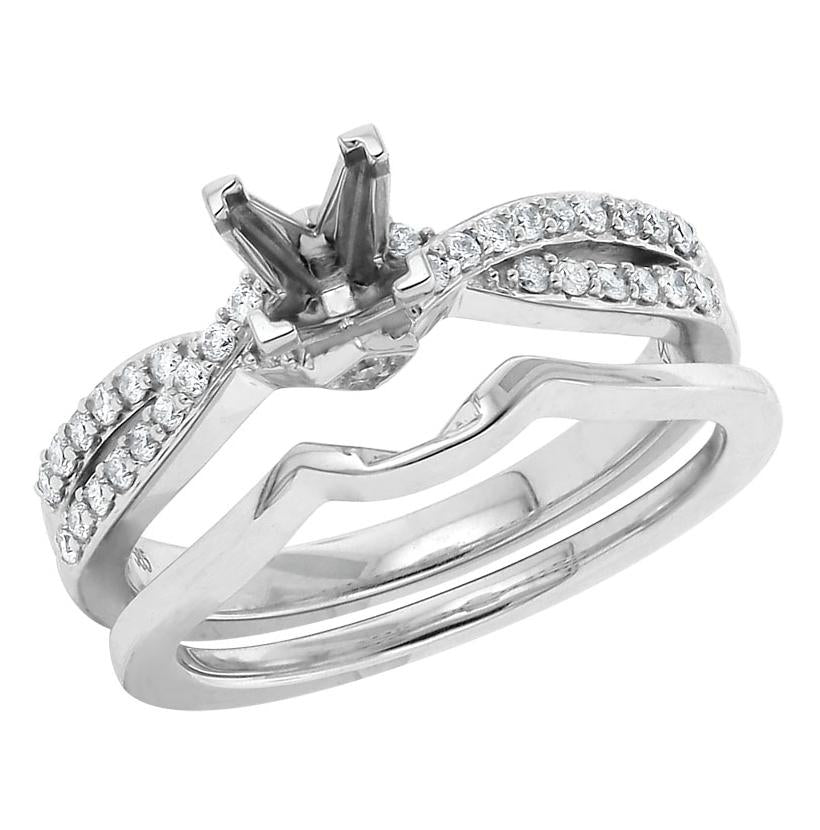 0.29 Ctw Diamond 14k White Gold Round Shape Wedding Engagement Ring