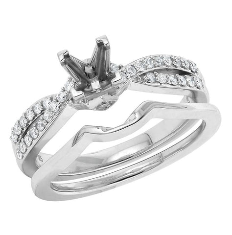0.29 Ctw Diamond 14k White Gold Round Shape Wedding Engagement Ring