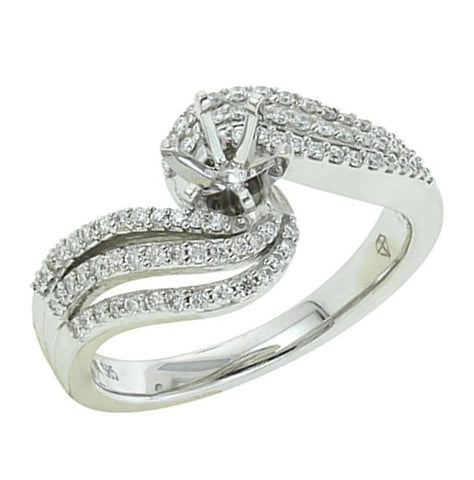 0.31 Ctw Diamond 14k White Gold Round Shape Wedding Engagement Ring