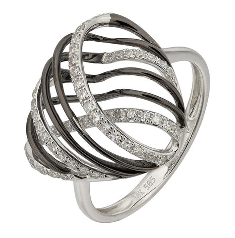 0.25 Ctw Diamond 14k White Gold Round Shape Womens Diamond Ring