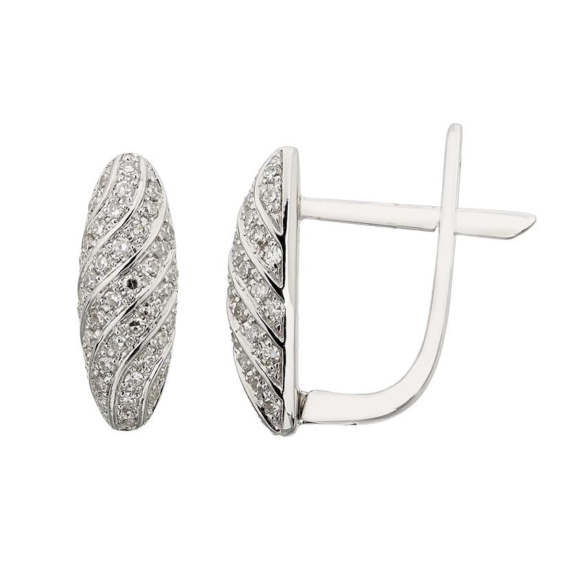 0.23 Ctw Diamond 14k White Gold Round Shape Womens Diamond Earrings