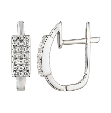 0.12 Ctw Diamond 14k White Gold Womens Diamond Earrings