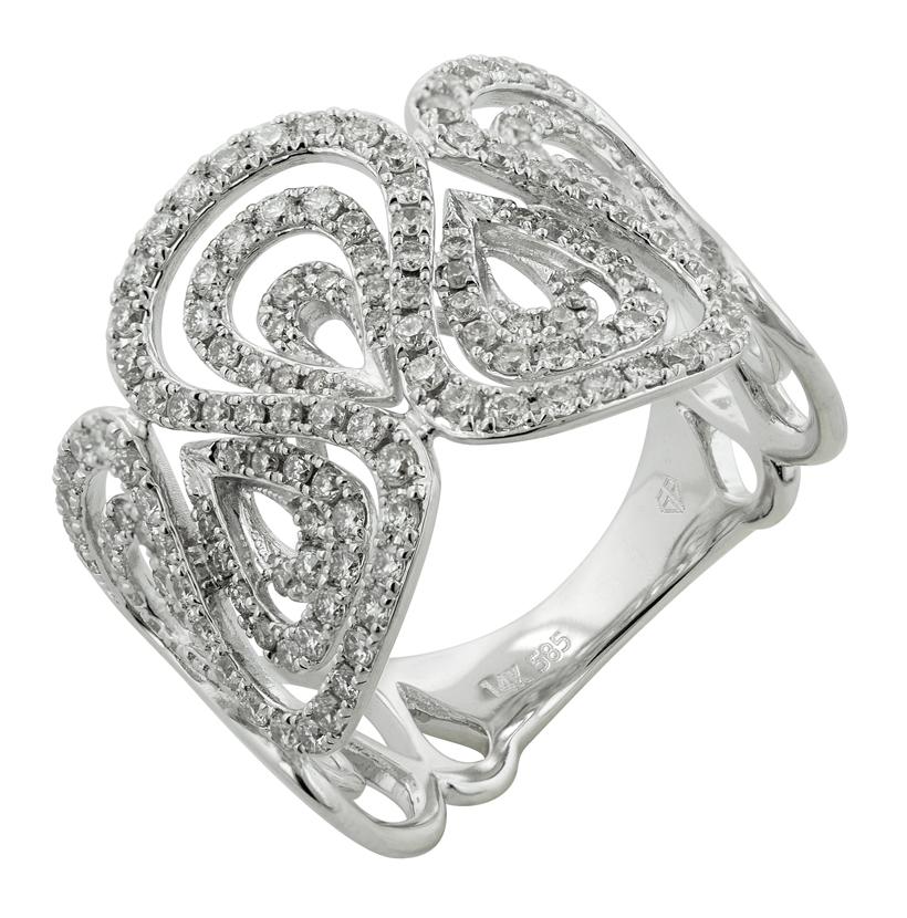 1.06 Ctw Diamond 14k White Gold Round Shape Womens Diamond Ring