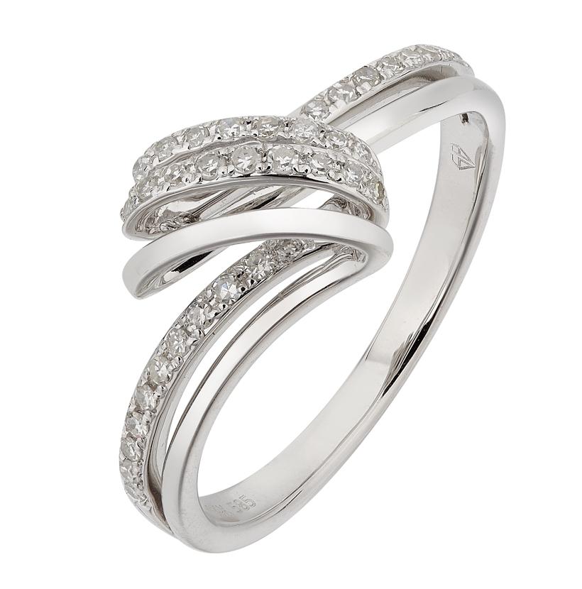 0.16 Ctw Diamond 14k White Gold Round Shape Womens Diamond Ring