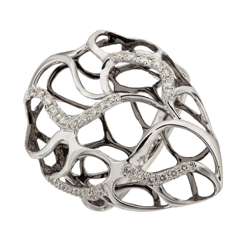 0.21 Ctw Diamond 14k White Gold Round Shape Womens Diamond Ring