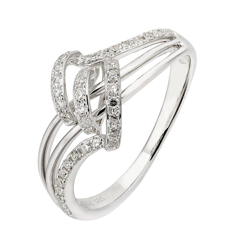 0.19 Ctw Diamond 14k White Gold Round Shape Womens Diamond Ring