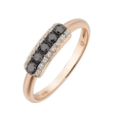 0.19 Ctw Diamond 14k Rose Gold Round Shape Womens Diamond Ring