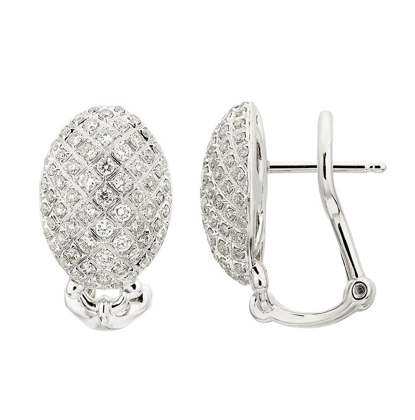 0.79 Ctw Diamond 14k White Gold Round Shape Womens Diamond Earrings