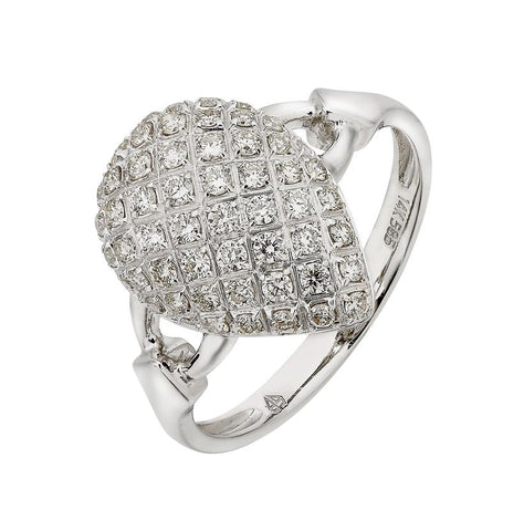 0.47 Ctw Diamond 14k White Gold Round Shape Womens Diamond Ring