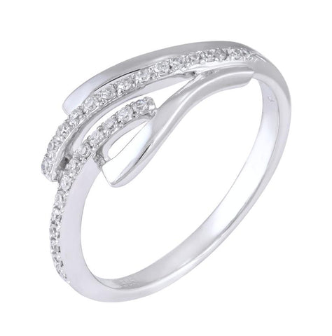 0.13 Ctw Diamond 14k White Gold Round Shape Womens Diamond Ring