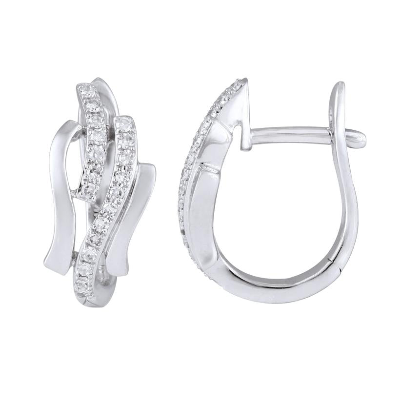 0.18 Ctw Diamond 14k White Gold Round Shape Womens Diamond Earrings