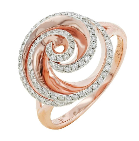 0.38 Ctw Diamond 14k Rose Gold Round Shape Womens Diamond Ring