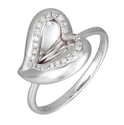 0.14 Ctw Diamond 14k White Gold Round Shape Womens Diamond Ring