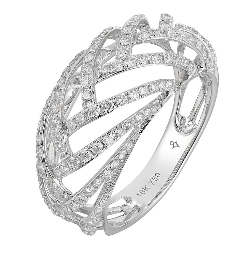 0.75 Ctw Diamond 18k White Gold Womens Diamond Ring