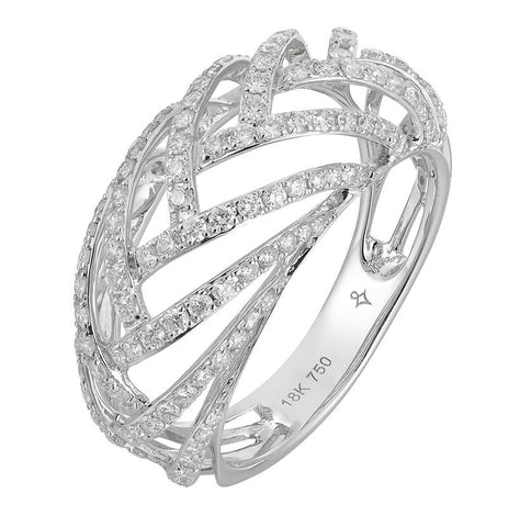 0.75 Ctw Diamond 18k White Gold Womens Diamond Ring