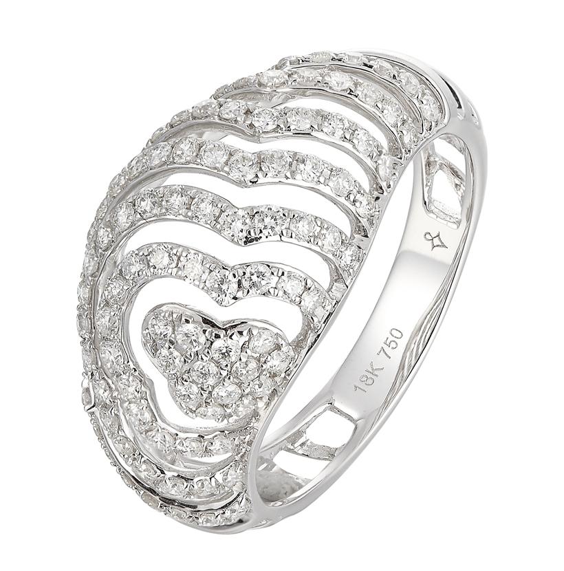 0.75 Ctw Diamond 18k White Gold Womens Diamond Ring