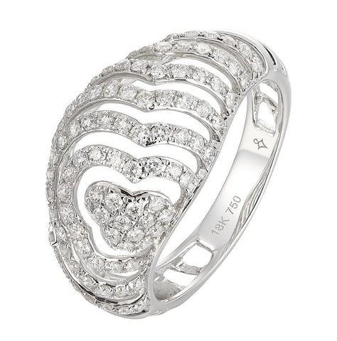 0.75 Ctw Diamond 18k White Gold Womens Diamond Ring
