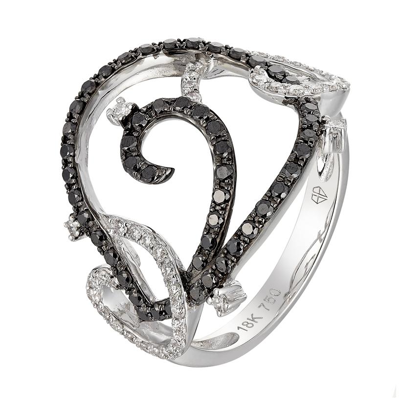 0.63 Ctw Diamond 18k White Gold Womens Diamond Ring
