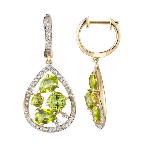 14k Yellow Gold Womens Gemstone Earrings