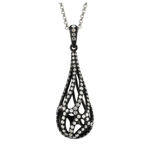 0.47 Ctw Diamond 14k White Gold Round Shape Womens Diamond Necklace Pendant With 16 Inch Chain