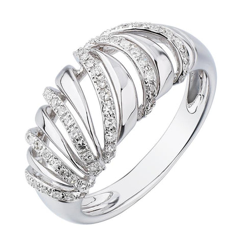 0.24 Ctw Diamond 14k White Gold Womens Diamond Ring