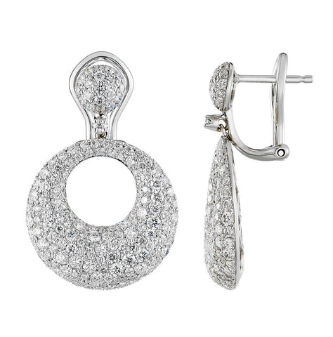 2.84 Ctw Diamond 14k White Gold Round Shape Womens Diamond Earrings