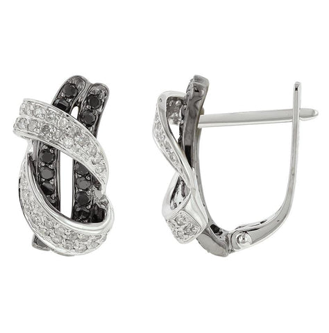 0.78 Ctw Diamond 14k White Gold Round Shape Womens Diamond Earrings