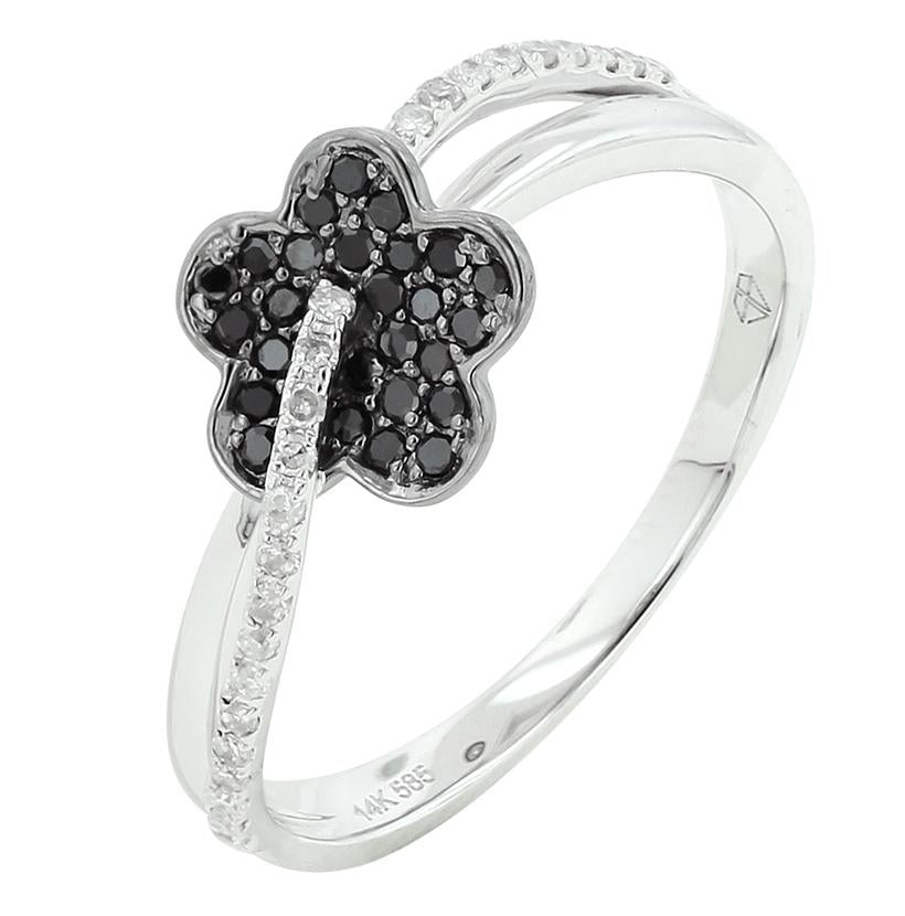 0.22 Ctw Diamond 14k White Gold Round Shape Womens Diamond Ring