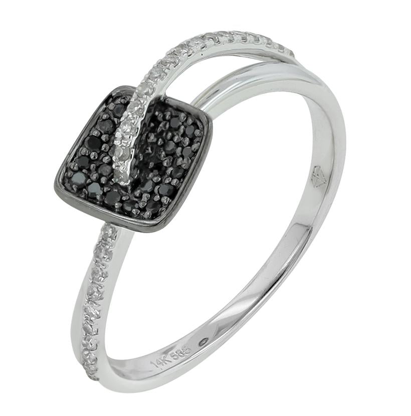 0.2 Ctw Diamond 14k White Gold Round Shape Womens Diamond Ring