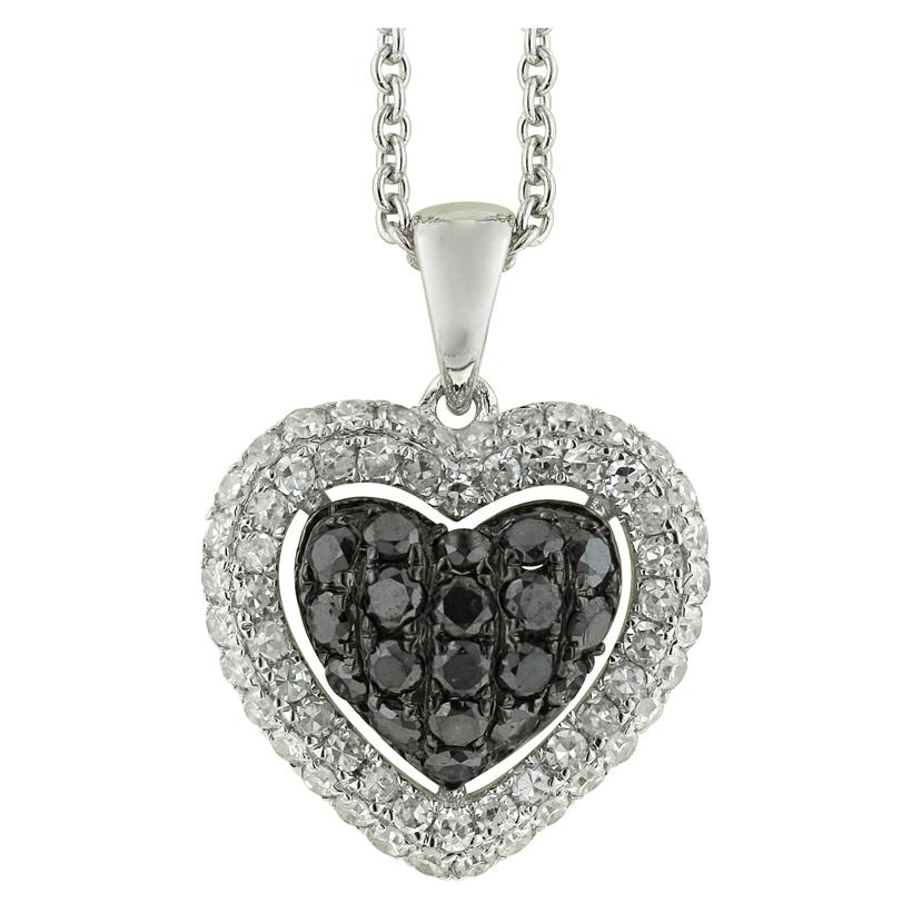 0.62 Ctw Diamond 14k White Gold Round Shape Womens Diamond Necklace Pendant With 16 Inch Chain